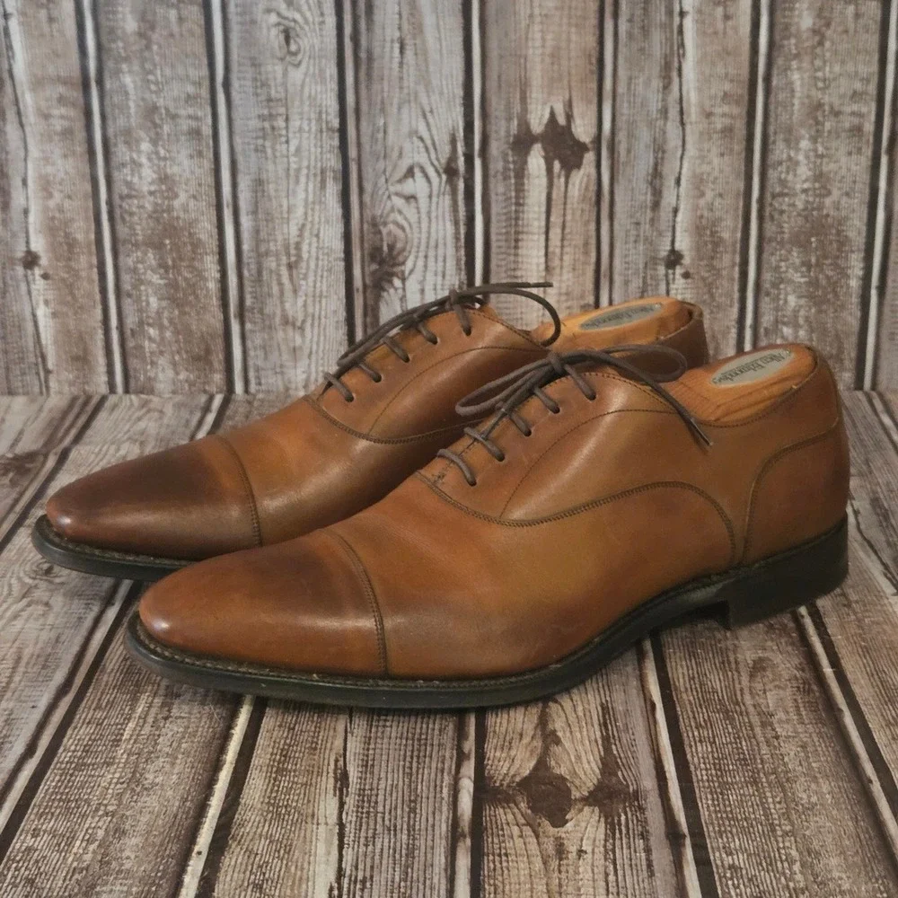 Sz 8 F UK/ 9 D US Mens Church's Sheldon Brown Leather Cap Toe Oxford Shoes EUC